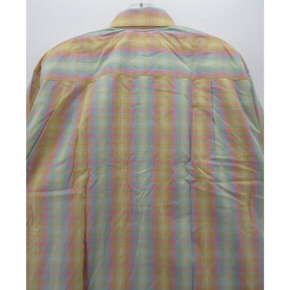 Paul Stuart Shirt Large Button Up Plaid Preppy Flip Cuffs Colorful - Picture 7 of 11